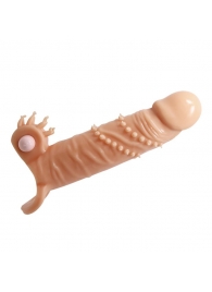 Телесная удлиняющая вибронасадка Penis Sleeve Connor - 17 см. - Baile - в Ногинске купить с доставкой