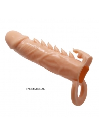 Телесная удлиняющая насадка Penis Sleeve Emmitt - 17 см. - Baile - в Ногинске купить с доставкой