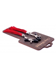 Металлические зажимы на соски с красными замшевыми кисточками - Crazy Handmade - купить с доставкой в Ногинске