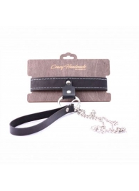 Узкий однослойный ошейник с поводком - Crazy Handmade - купить с доставкой в Ногинске