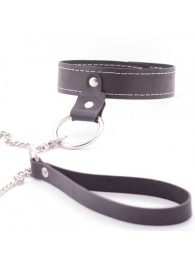 Узкий однослойный ошейник с поводком - Crazy Handmade - купить с доставкой в Ногинске