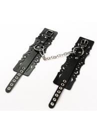 Узорчатые кожаные оковы с регулируемыми ремешками - Crazy Handmade - купить с доставкой в Ногинске