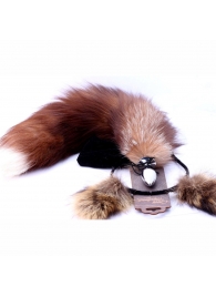 Игровой комплект: серебристая анальная пробка с пушистым хвостом и ободок-ушки - Crazy Handmade - купить с доставкой в Ногинске