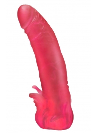Розовая насадка для страпона с клиторальными лепестками - 18,5 см. - LOVETOY (А-Полимер) - купить с доставкой в Ногинске