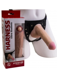 Страпон Harness из двух предметов: трусики с плугом и насадка-фаллос - 17 см. - LOVETOY (А-Полимер) - купить с доставкой в Ногинске