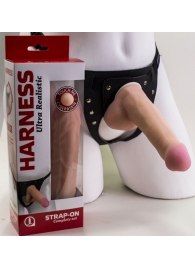 Страпон Harness из двух предметов: трусики с плугом и насадка-фаллос - 17 см. - LOVETOY (А-Полимер) - купить с доставкой в Ногинске