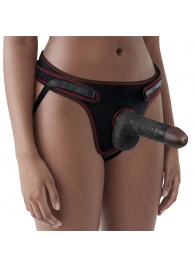 Женский темнокожий страпон Easy Strapon Set 7 Inch - 18 см. - Lovetoy - купить с доставкой в Ногинске
