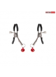 Серебристые зажимы на соски с шариками - Notabu - купить с доставкой в Ногинске