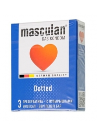 Презервативы с пупырышками Masculan Dotted - 3 шт. - Masculan - купить с доставкой в Ногинске