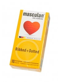 Презервативы с колечками и пупырышками Masculan Ribbed+Dotted - 10 шт. - Masculan - купить с доставкой в Ногинске