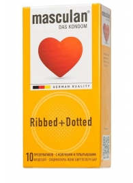 Презервативы с колечками и пупырышками Masculan Ribbed+Dotted - 10 шт. - Masculan - купить с доставкой в Ногинске
