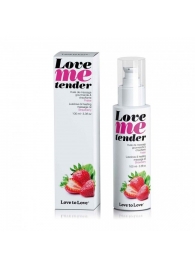 Съедобное согревающее массажное масло Love Me Tender Strawberry с ароматом клубники - 100 мл. - Love to Love - купить с доставкой в Ногинске