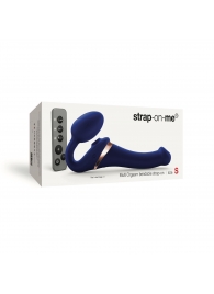 Синий безремневой страпон Multi Orgasm Size S с клиторальной стимуляцией - Strap-on-me - купить с доставкой в Ногинске