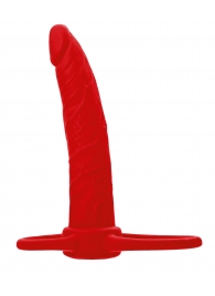 Красная насадка на пенис для двойного проникновения Black Red - 16,5 см. - ToyFa - купить с доставкой в Ногинске