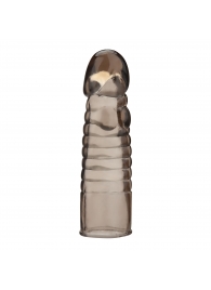 Дымчатая насадка-удлинитель Ribbed Realistic Penis Enhancing Sleeve Extension - 15,2 см. - BlueLine - в Ногинске купить с доставкой