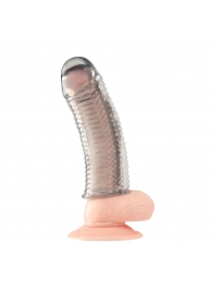 Текстурированная насадка на пенис Clear Textured Penis Enhancing Sleeve Extension - 16,5 см. - BlueLine - в Ногинске купить с доставкой