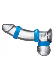 Комплект из трех голубых колец для эрекции 3-Pack Nuts   Bolts Stretch Cock Ring Set - BlueLine - в Ногинске купить с доставкой