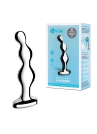 Стальной анальный фаллоимитатор для простаты Stainless Steel Anal Beads - 13 см. - b-Vibe - в Ногинске купить с доставкой