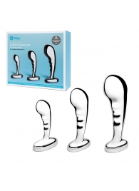 Набор из 3 стальных стимуляторов простаты Stainless Steel P-spot Training Set - b-Vibe - в Ногинске купить с доставкой