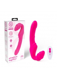 Розовый безремневой страпон на радиоуправлении Strapless Together - 22 см. - Together Toy - купить с доставкой в Ногинске