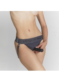 Серые трусики для фиксации насадок Strap-on-me Harness Lingerie Unique - Strap-on-me - купить с доставкой в Ногинске