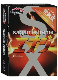 Презервативы Sagami Xtreme ENERGY с ароматом энергетика - 3 шт. - Sagami - купить с доставкой в Ногинске