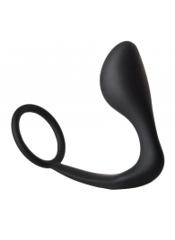 Черное эрекционное кольцо с анальной пробкой Anal Plug With Cockring - Dream Toys - в Ногинске купить с доставкой