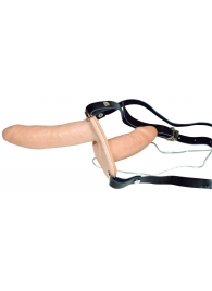 Телесный женский страпон с вагинальной пробкой Strap-On Duo - 15 см. - Orion - купить с доставкой в Ногинске