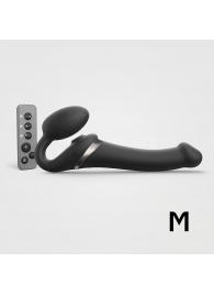 Черный безремневой страпон Multi Orgasm Size M с клиторальной стимуляцией - Strap-on-me - купить с доставкой в Ногинске