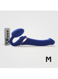 Синий безремневой страпон Multi Orgasm Size M с клиторальной стимуляцией - Strap-on-me - купить с доставкой в Ногинске