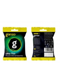 Ультратонкие презервативы Ganzo Ultra thin в мягкой упаковке - 3 шт. - Ganzo - купить с доставкой в Ногинске