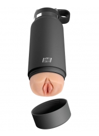 Серый мастурбатор в виде бутылки F*ck Flask - Pipedream - в Ногинске купить с доставкой