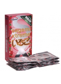 Презервативы Sagami Xtreme Strawberry c ароматом клубники - 10 шт. - Sagami - купить с доставкой в Ногинске