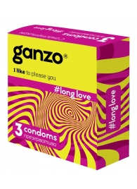 Презервативы с анестетиком для продления удовольствия Ganzo Long Love - 3 шт. - Ganzo - купить с доставкой в Ногинске