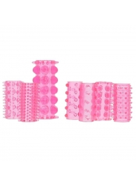 Набор из 7 розовых насадок на пенис ONE-A-DAY PENIS SLEEVES PINK - Seven Creations - в Ногинске купить с доставкой