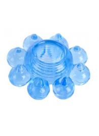 Голубая гелевая насадка-цветок - Toyfa Basic - в Ногинске купить с доставкой