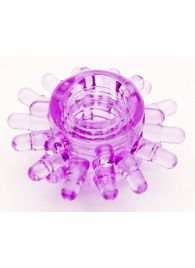 Фиолетовое гелевое эрекционное кольцо с шипиками - Toyfa Basic - в Ногинске купить с доставкой