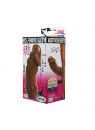 Коричневая насадка на пенис Wolftooth Sleeve - 13 см. - Baile - в Ногинске купить с доставкой