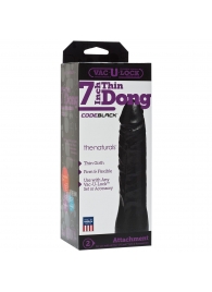 Насадка-фаллоимитатор для страпон-систем Vac-U-Lock CodeBlack 7 Inch Thin Dong - 18,3 см. - Doc Johnson - купить с доставкой в Ногинске