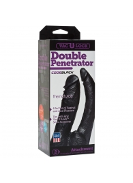 Черная насадка-фаллоимитатор для двойной стимуляции Double Penetrator - 16 см. - Doc Johnson - купить с доставкой в Ногинске