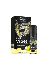 Съедобный жидкий вибратор Dual Vibe! со вкусом лимонного джина с тоником - 15 мл. - ORGIE - купить с доставкой в Ногинске