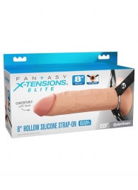 Полый страпон на ремнях 8’’ Hollow Silicone Strap-on - Pipedream - купить с доставкой в Ногинске