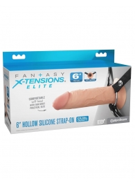 Полый страпон на ремнях 6’’ Hollow Silicone Strap-on - Pipedream - купить с доставкой в Ногинске