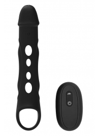 Черная насадка-удлинитель Vibrating Extender With Remote с вибрацией - Dream Toys - в Ногинске купить с доставкой