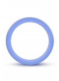 Голубое люминесцентное кольцо Silicone Glo Cock Ring - Blush Novelties - в Ногинске купить с доставкой