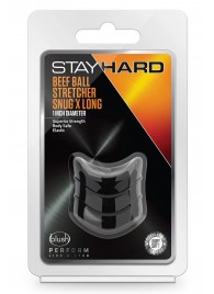 Черное эрекционное кольцо на мошонку Beef Ball Stretcher Snug X Long - Blush Novelties - в Ногинске купить с доставкой