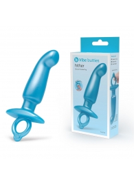 Голубая анальная пробка для массажа простаты Hither Silicone Prostate Plug - 14,3 см. - b-Vibe - в Ногинске купить с доставкой