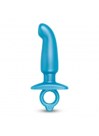 Голубая анальная пробка для массажа простаты Hither Silicone Prostate Plug - 14,3 см. - b-Vibe - в Ногинске купить с доставкой