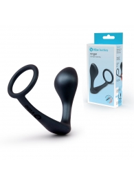 Черное эрекционное кольцо со стимулятором простаты Ringer Cock Ring   Plug - b-Vibe - в Ногинске купить с доставкой