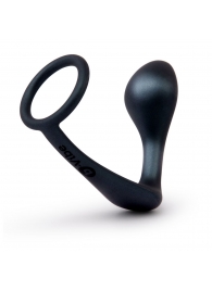 Черное эрекционное кольцо со стимулятором простаты Ringer Cock Ring   Plug - b-Vibe - в Ногинске купить с доставкой